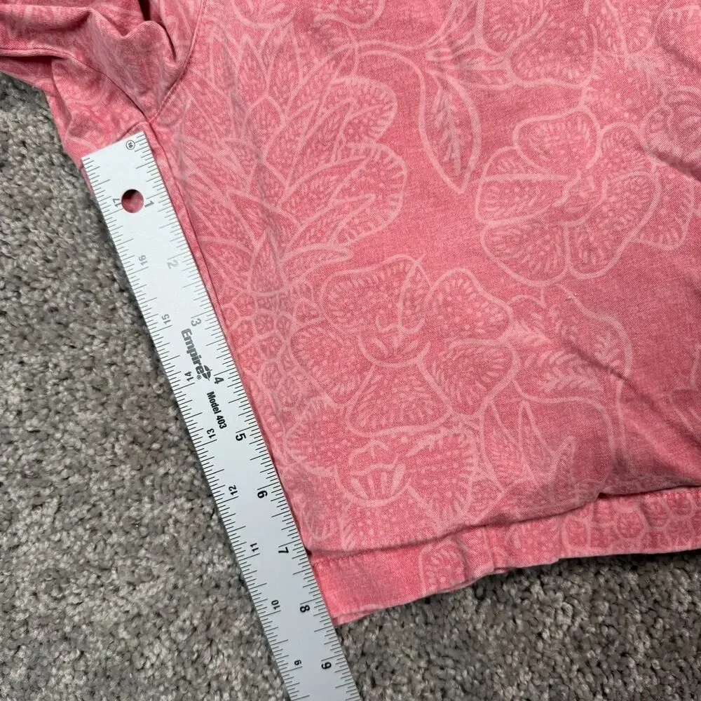 Vineyard Vines Mens 32 Chino Breaker Shorts Pink Cotton Hawaiian Floral Summer
